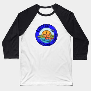 Custer National Forest Montana Camping Canoe Baseball T-Shirt